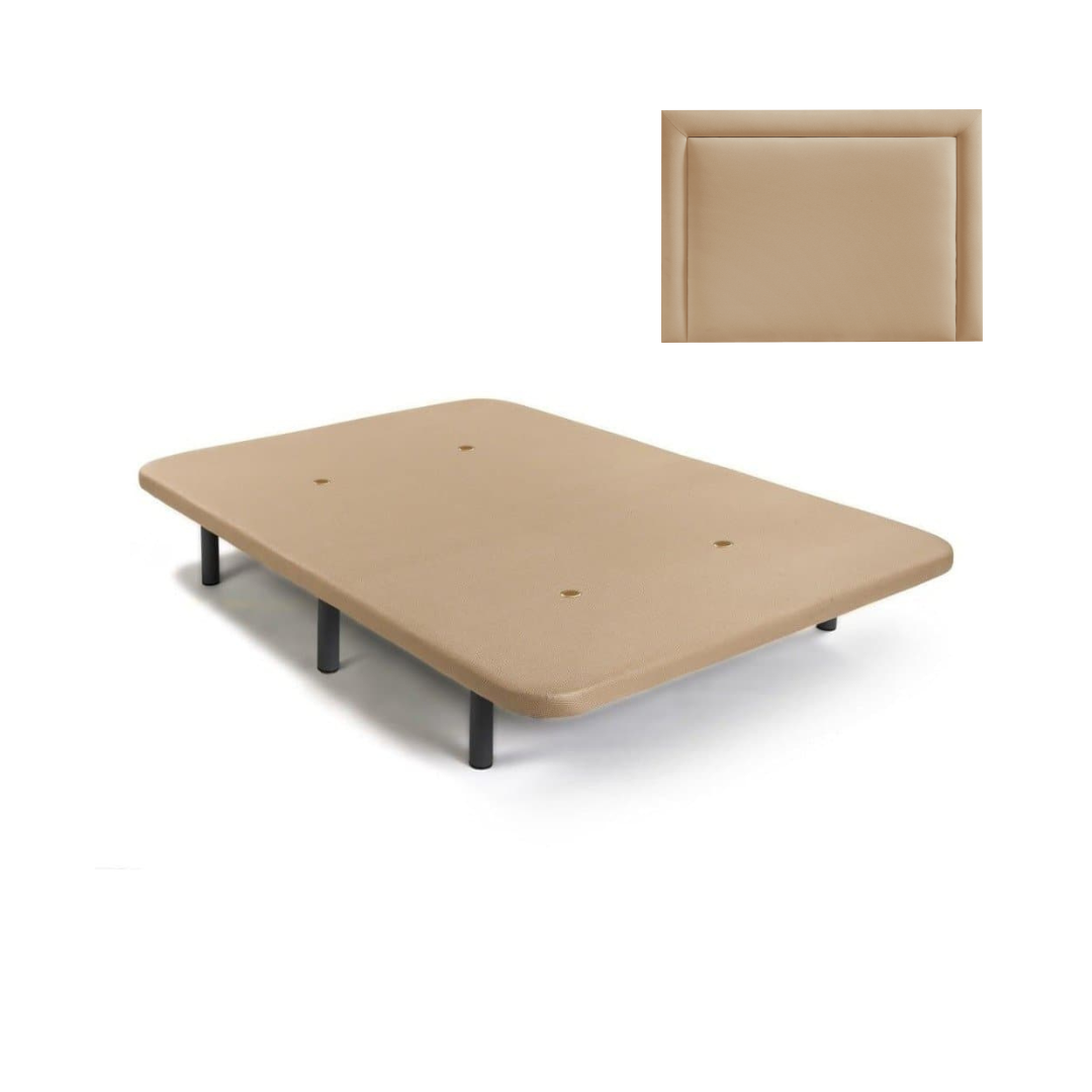 Pack Base tapizada con cabecero Beige