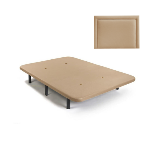 Pack Base tapizada con cabecero Beige