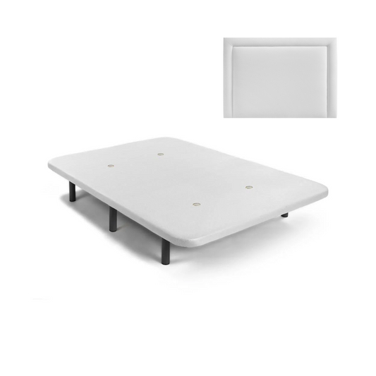 Pack Base tapizada con cabecero Blanco