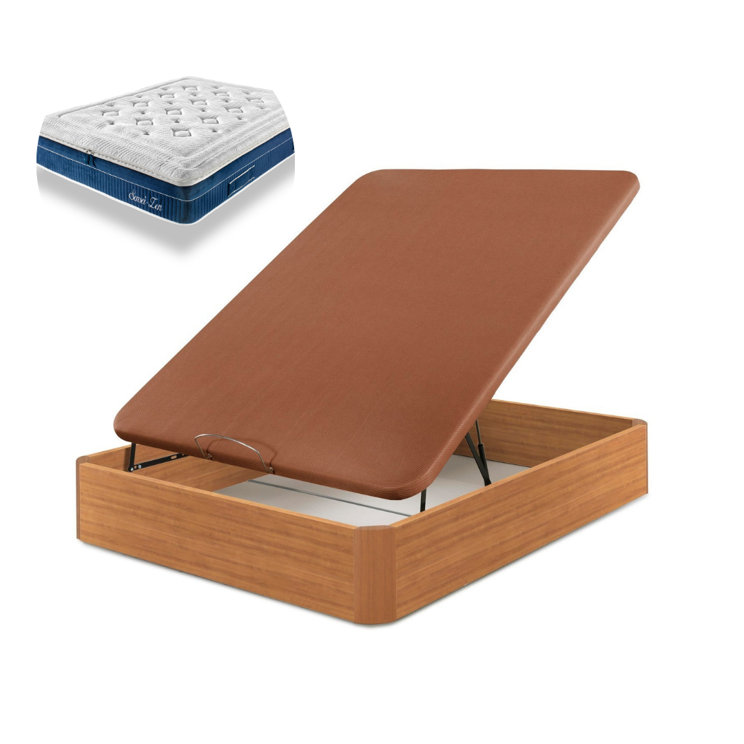 Pack Canapé en Bois + Matelas à ressorts Paris + Cadeau Oreiller | BLANC