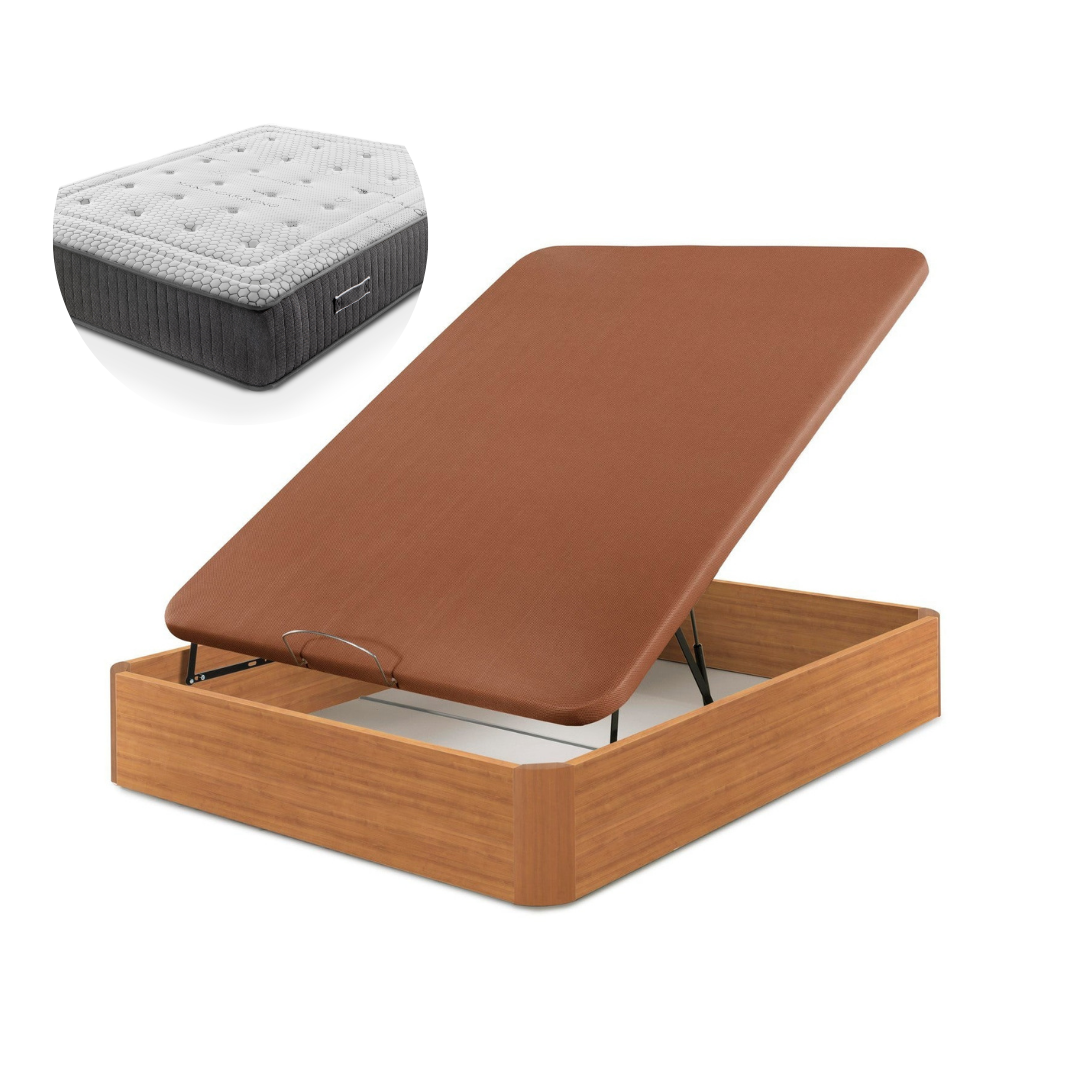 Pack Canapé en Bois + Matelas à ressorts Paris + Cadeau Oreiller | BLANC