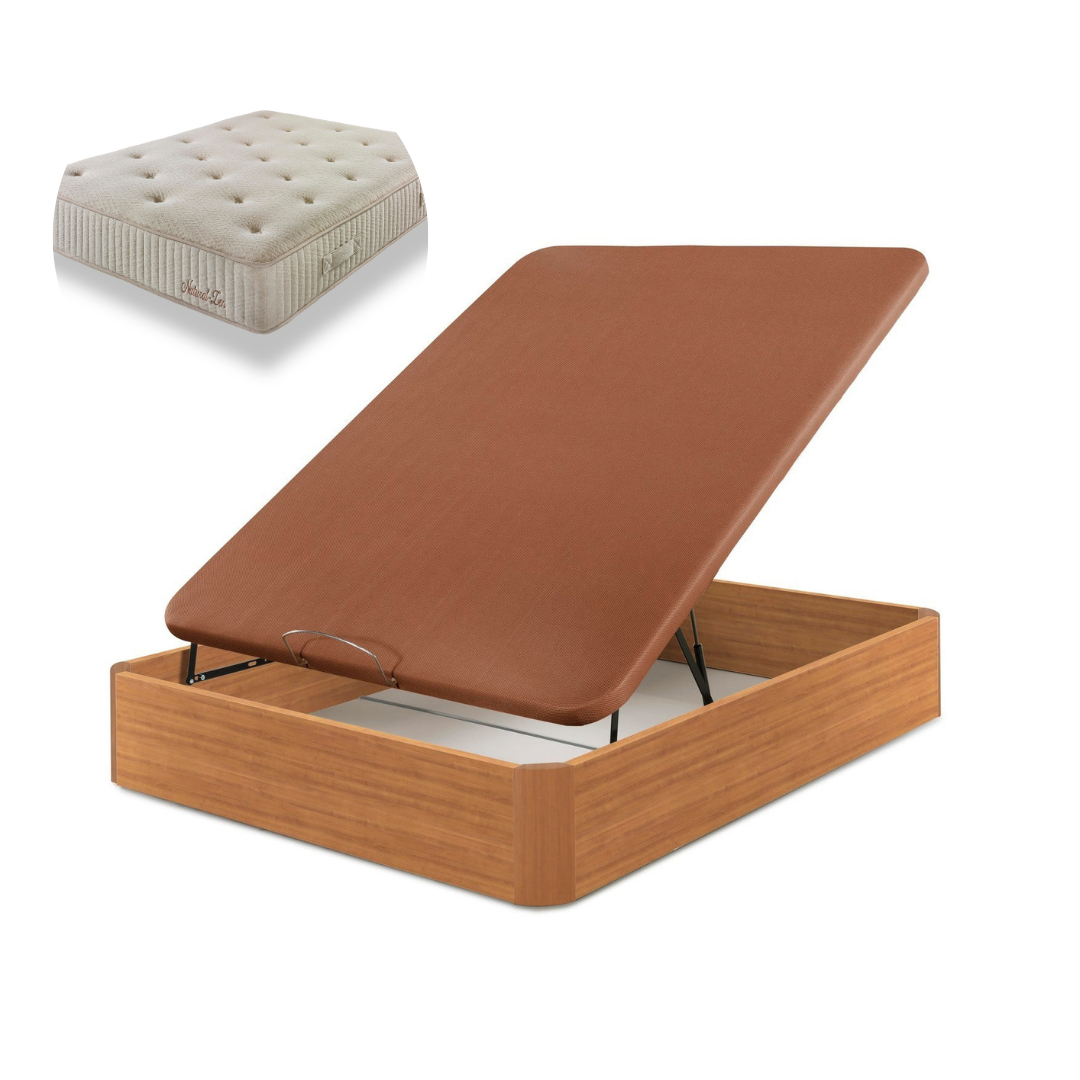 Pack Canapé en Bois + Matelas à ressorts Paris + Cadeau Oreiller | BLANC