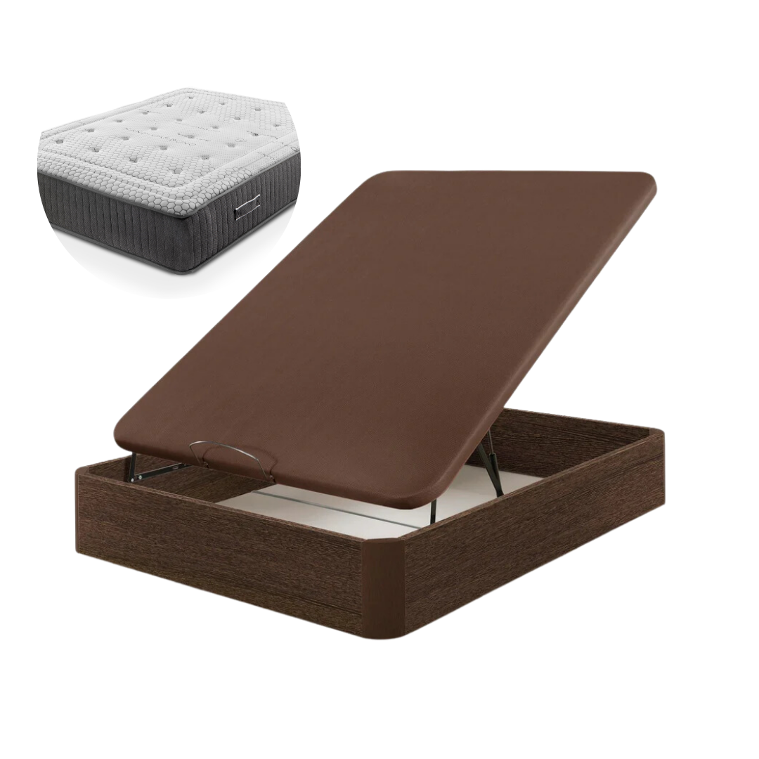 Pack Canapé en Bois + Matelas à ressorts Paris + Cadeau Oreiller | BLANC