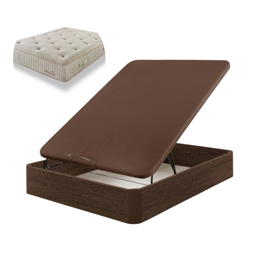 Pack Canapé en Bois + Matelas à ressorts Paris + Cadeau Oreiller | BLANC