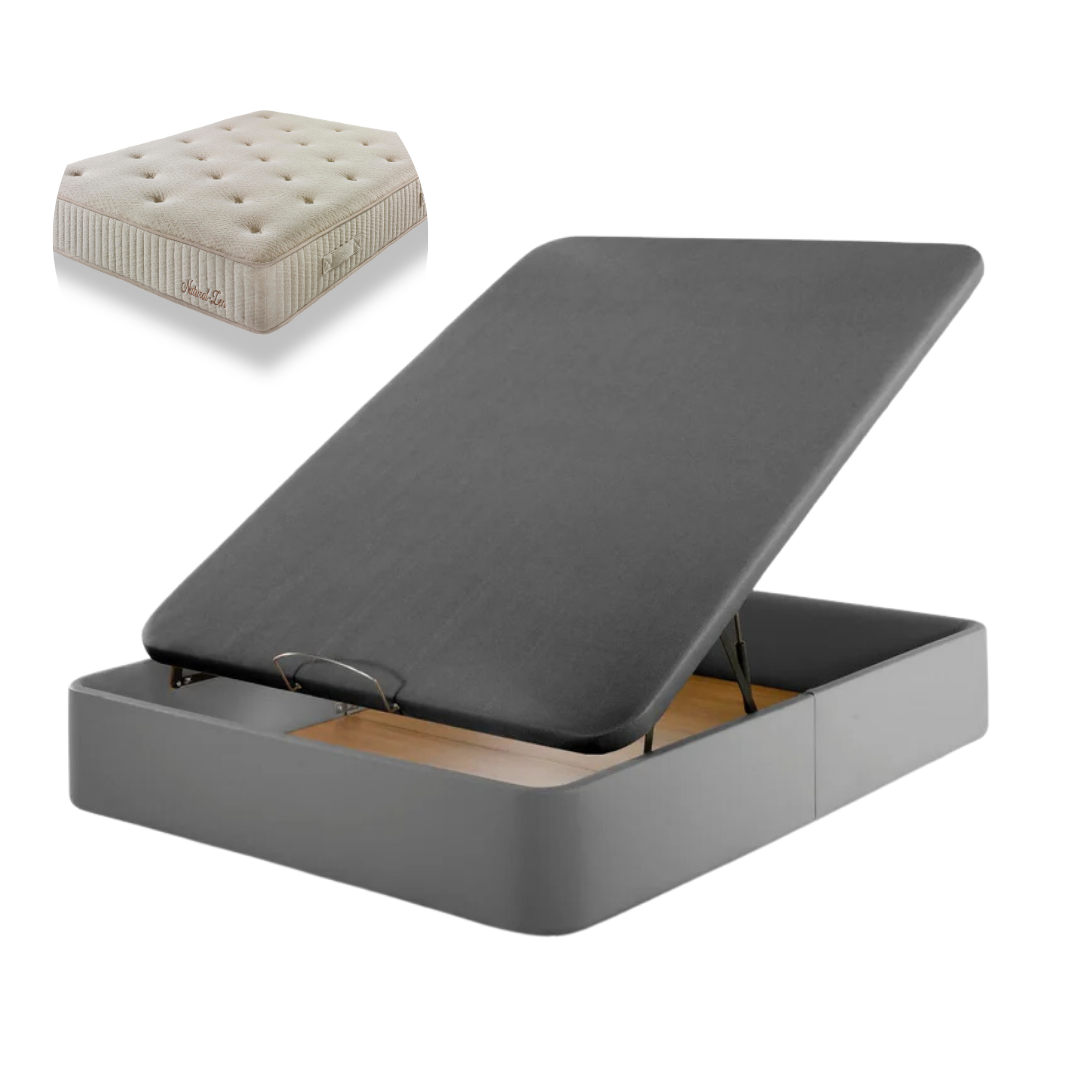 Pack Leatherette Canapé and Spring Mattress Paris | WHITE