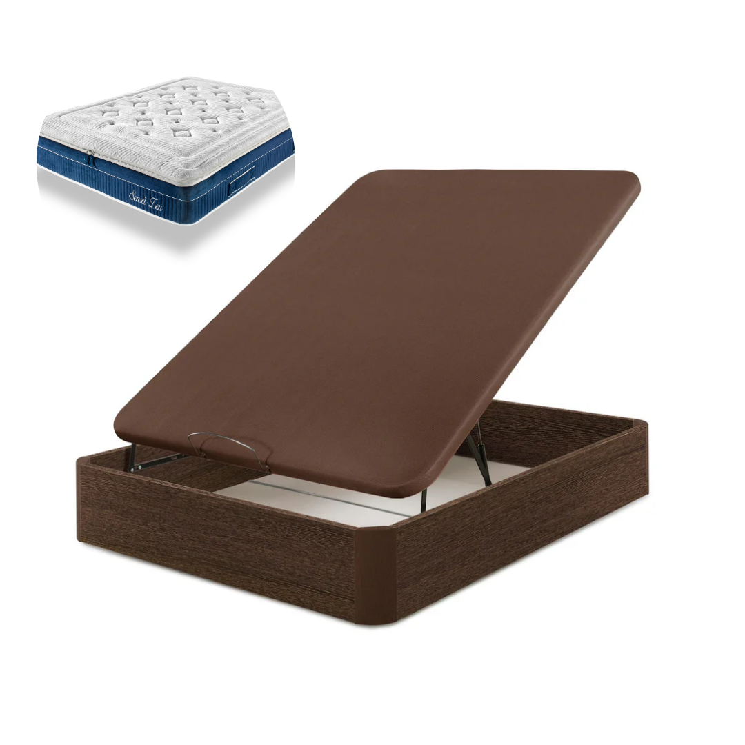 Pack Canapé en Bois + Matelas à ressorts Paris + Cadeau Oreiller | BLANC