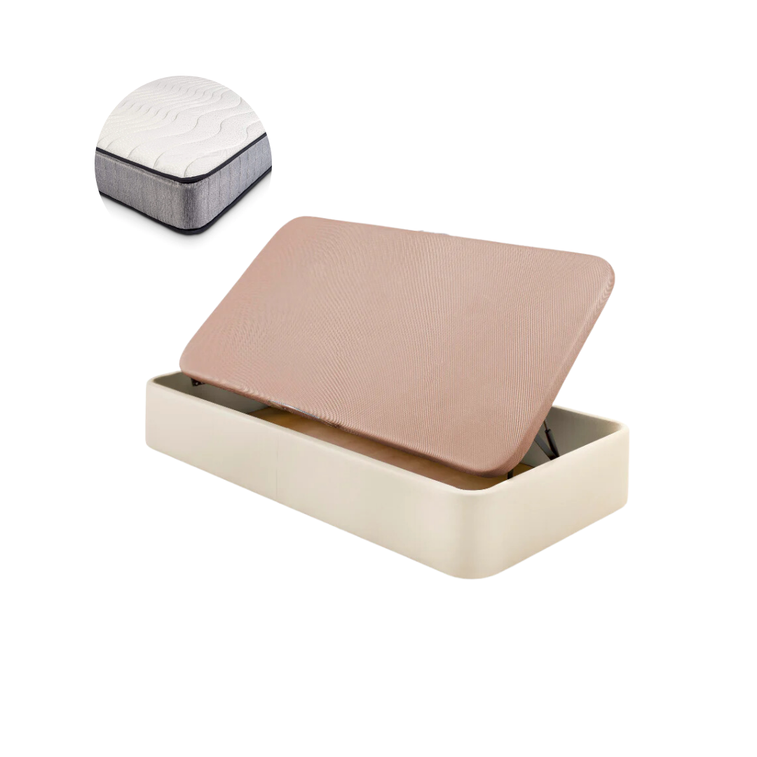 Side opening leatherette canapé pack + Pharmatherapy mattress