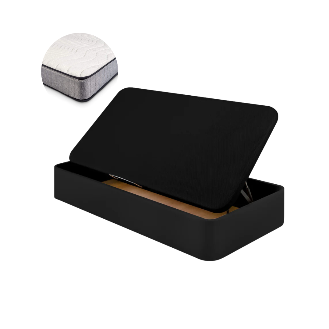 Side opening leatherette canapé pack + Pharmatherapy mattress